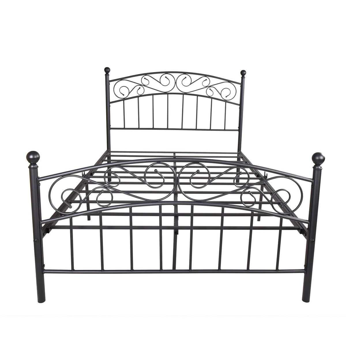 Elegant Metal bed frame platform with headboard & footboard