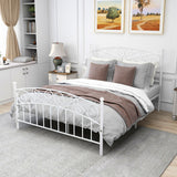 Elegant Metal bed frame platform with headboard & footboard