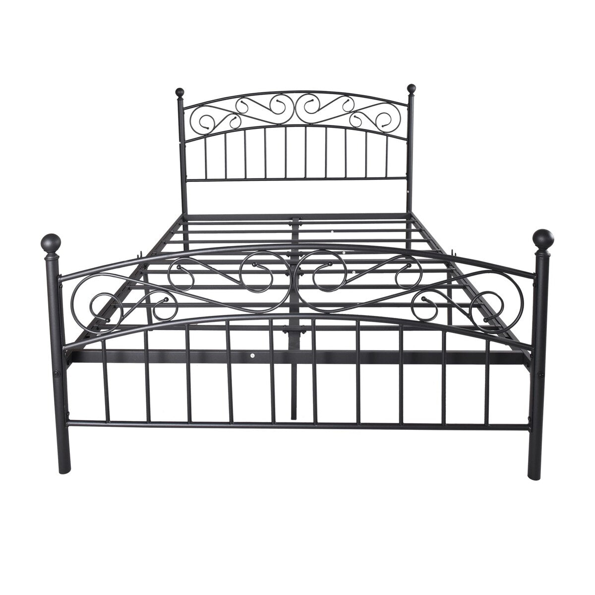 Elegant Metal bed frame platform with headboard & footboard