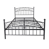 Elegant Metal bed frame platform with headboard & footboard