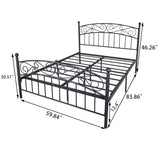 Elegant Metal bed frame platform with headboard & footboard