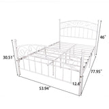 Elegant Metal bed frame platform with headboard & footboard