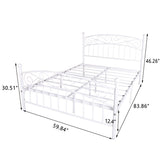 Elegant Metal bed frame platform with headboard & footboard