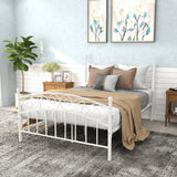 Elegant Metal bed frame platform with headboard & footboard