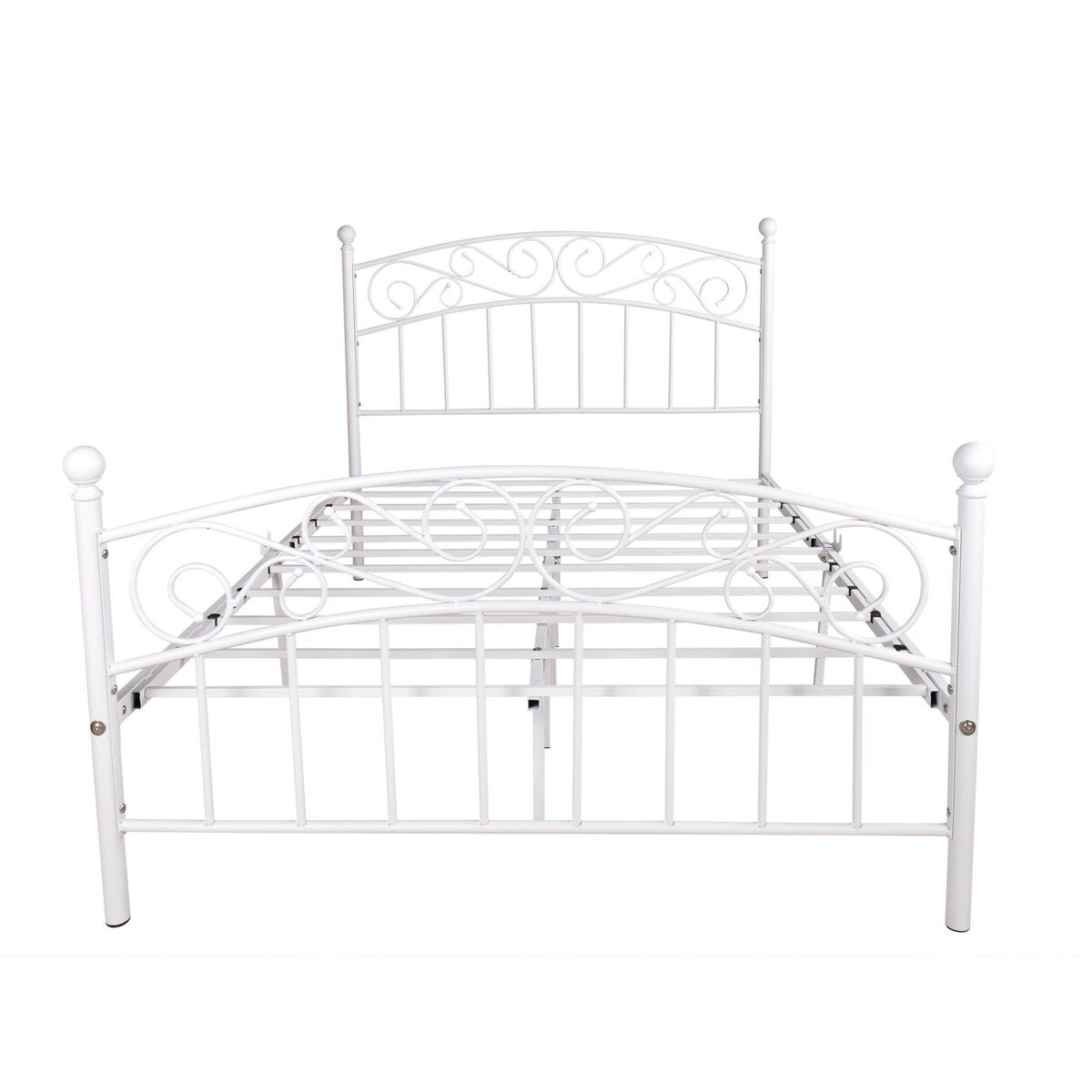 Elegant Metal bed frame platform with headboard & footboard