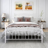 Elegant Metal bed frame platform with headboard & footboard