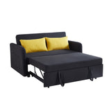 Elegant Minimalist Multi-functional Pull-Out Sleep Sofa Bed With Adjsutable Backrest,Storage Pockets,2 Soft Pillows