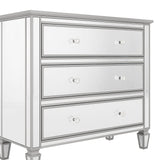 Elegant Mirrored Chest with 3 Drawers