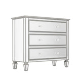 Elegant Mirrored Chest with 3 Drawers