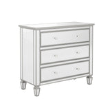 Elegant Mirrored Chest with 3 Drawers