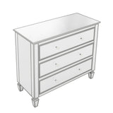 Elegant Mirrored Chest with 3 Drawers