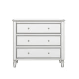Elegant Mirrored Chest with 3 Drawers