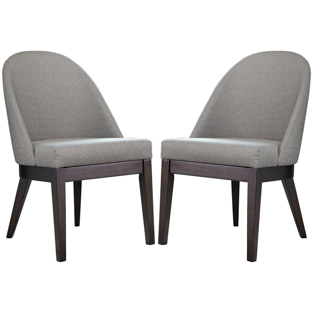Elegant Modern Curved Back Grey Dining Chairs (Set of 2)