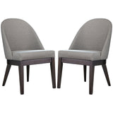 Elegant Modern Curved Back Grey Dining Chairs (Set of 2)