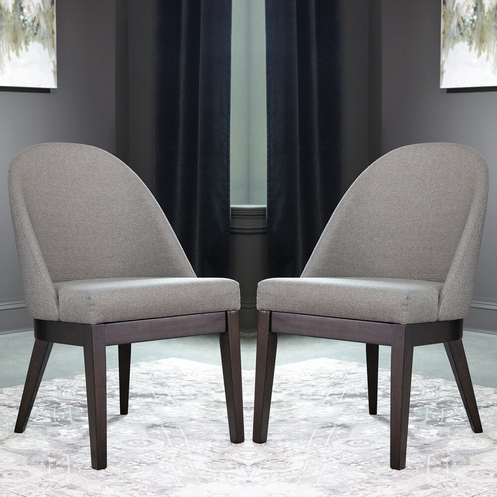 Elegant Modern Curved Back Grey Dining Chairs (Set of 2)