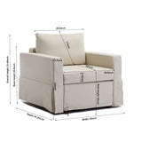 Elegant Module Single Sofa Chair Seat With Armrest And One Ottoman,Cushion Covers Non-removable and Non-Washable