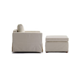 Elegant Module Single Sofa Chair Seat With Armrest And One Ottoman,Cushion Covers Non-removable and Non-Washable