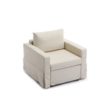 Elegant Module Single Sofa Chair Seat With Armrest And One Ottoman,Cushion Covers Non-removable and Non-Washable