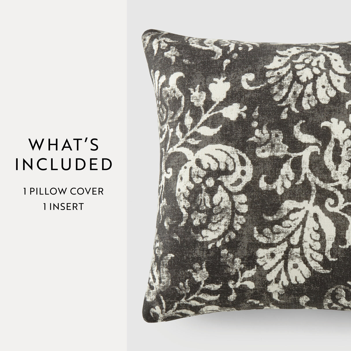 Elegant Patterns Cotton Decor Throw Pillow in Distressed Floral