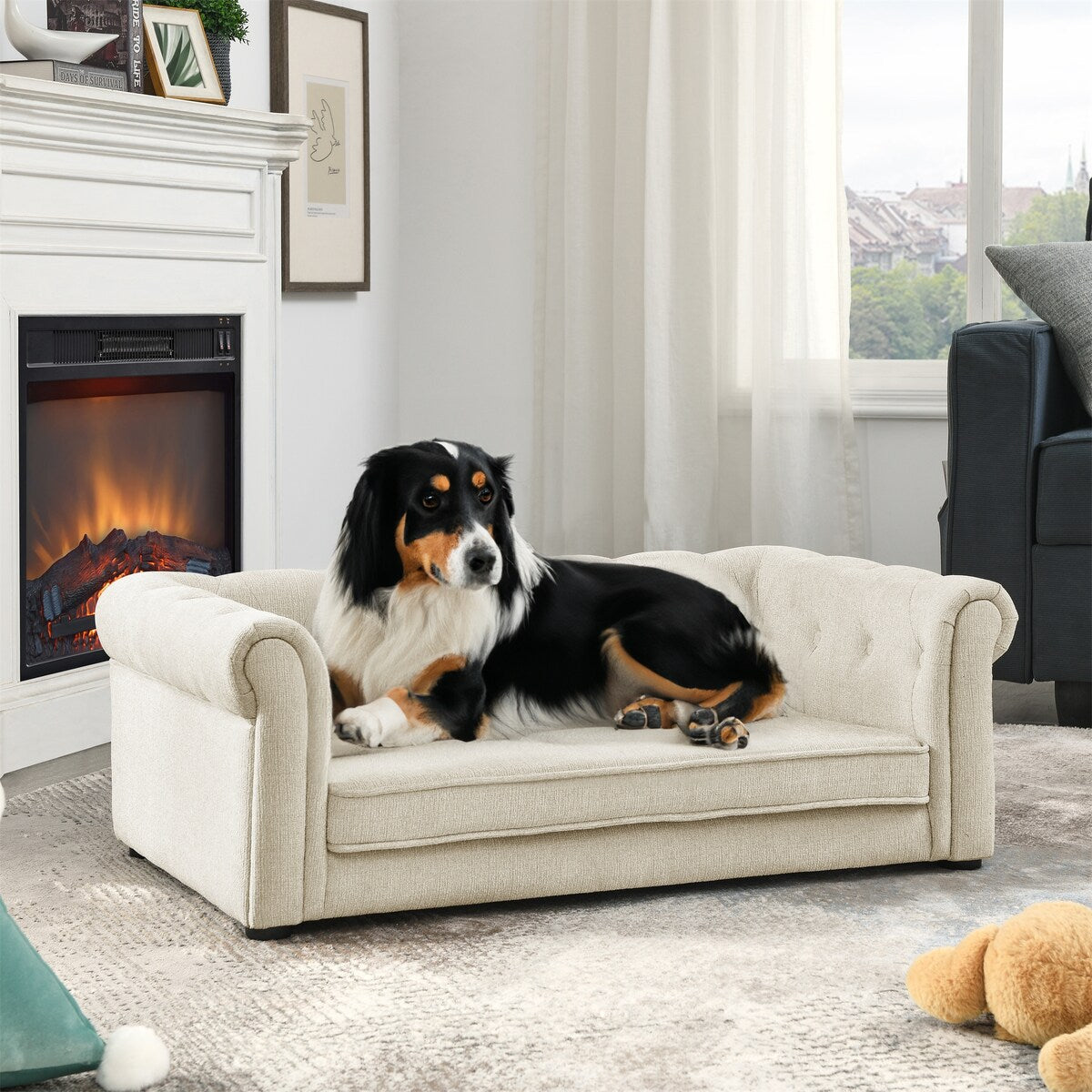 Elegant Rectangle Pet Bed for Medium and Large Dogs,Durable Elevated Dog Sofa Bed,Dog Couch,Dog Sofa for Large Dogs