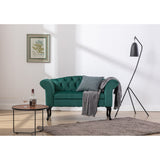 Elegant Small Mini Room Couch Two-Seater Sofa for Small Space ,Dark Green