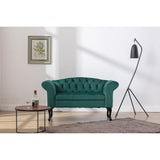 Elegant Small Mini Room Couch Two-Seater Sofa for Small Space ,Dark Green