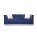 Elegant Tufted Velvet Upholstery Sofa: Nail Head Accents, Stainless-Steel Legs - Modern Design