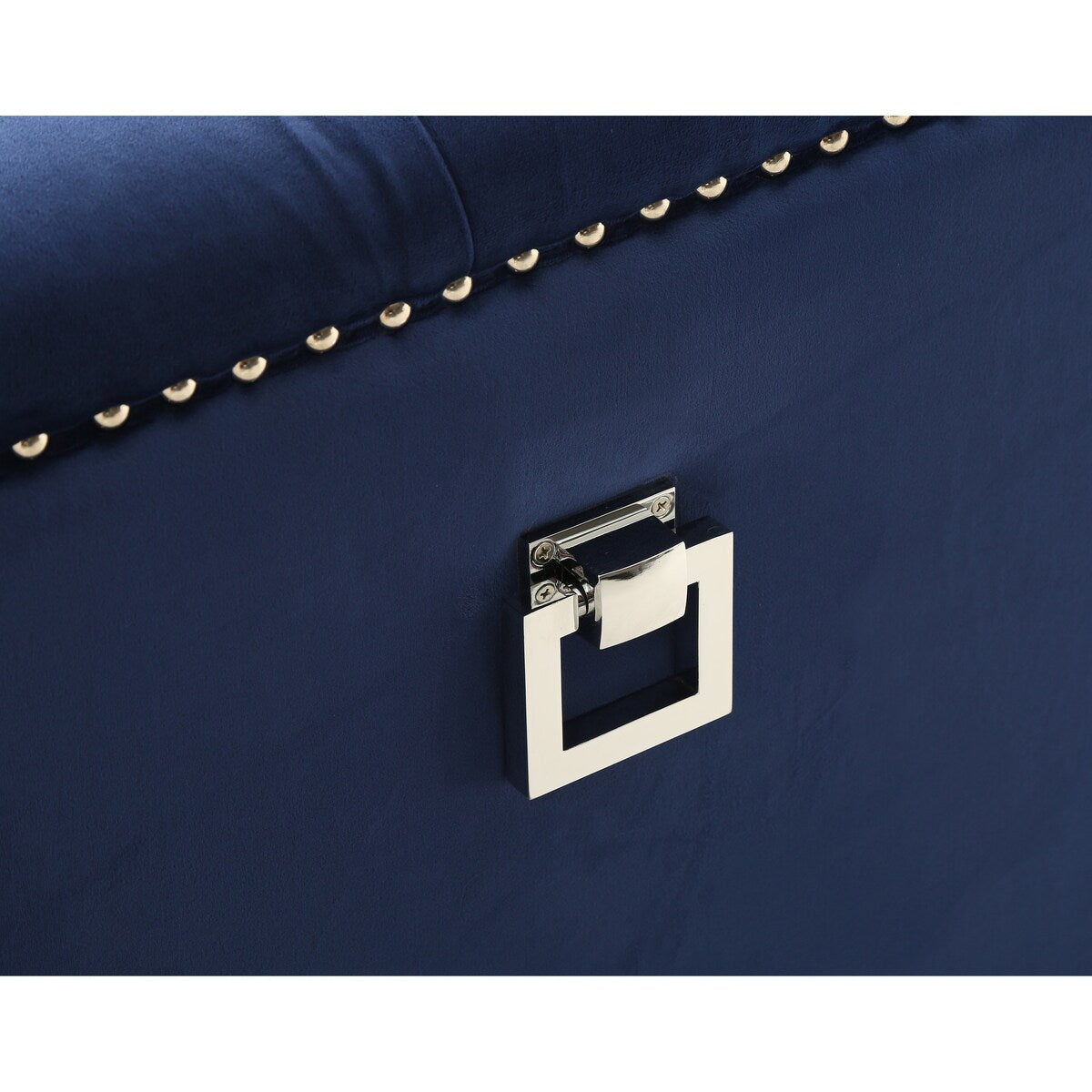 Elegant Tufted Velvet Upholstery Sofa: Nail Head Accents, Stainless-Steel Legs - Modern Design