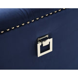 Elegant Tufted Velvet Upholstery Sofa: Nail Head Accents, Stainless-Steel Legs - Modern Design