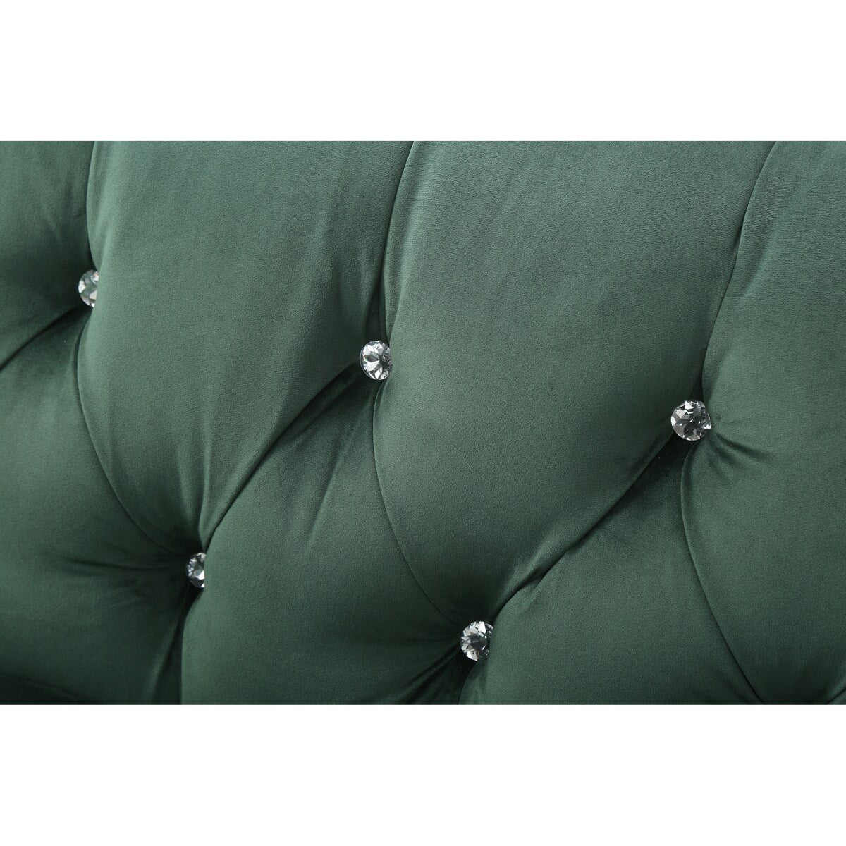Elegant Tufted Velvet Upholstery Sofa: Nail Head Accents, Stainless-Steel Legs - Modern Design