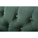 Elegant Tufted Velvet Upholstery Sofa: Nail Head Accents, Stainless-Steel Legs - Modern Design