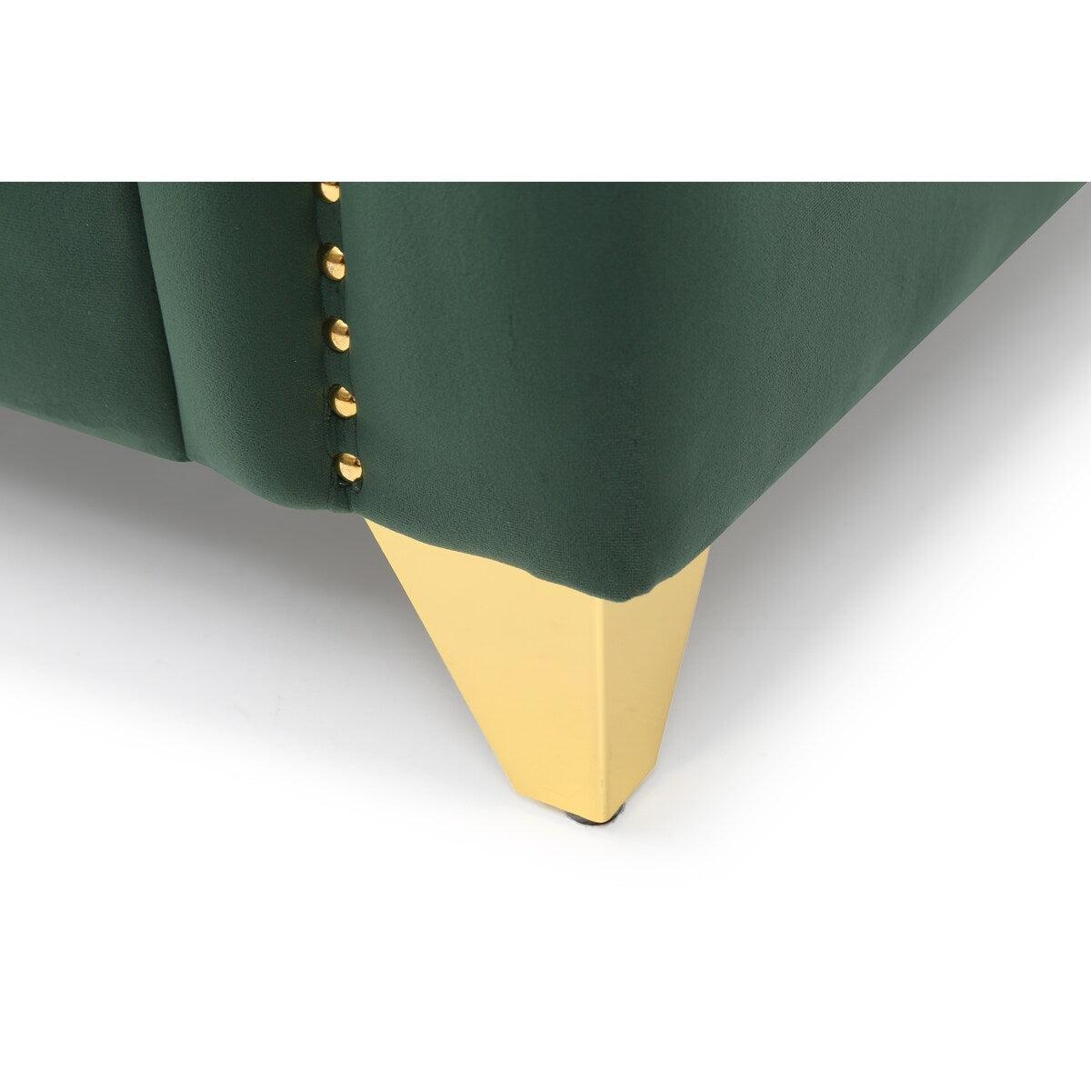Elegant Tufted Velvet Upholstery Sofa: Nail Head Accents, Stainless-Steel Legs - Modern Design
