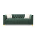 Elegant Tufted Velvet Upholstery Sofa: Nail Head Accents, Stainless-Steel Legs - Modern Design
