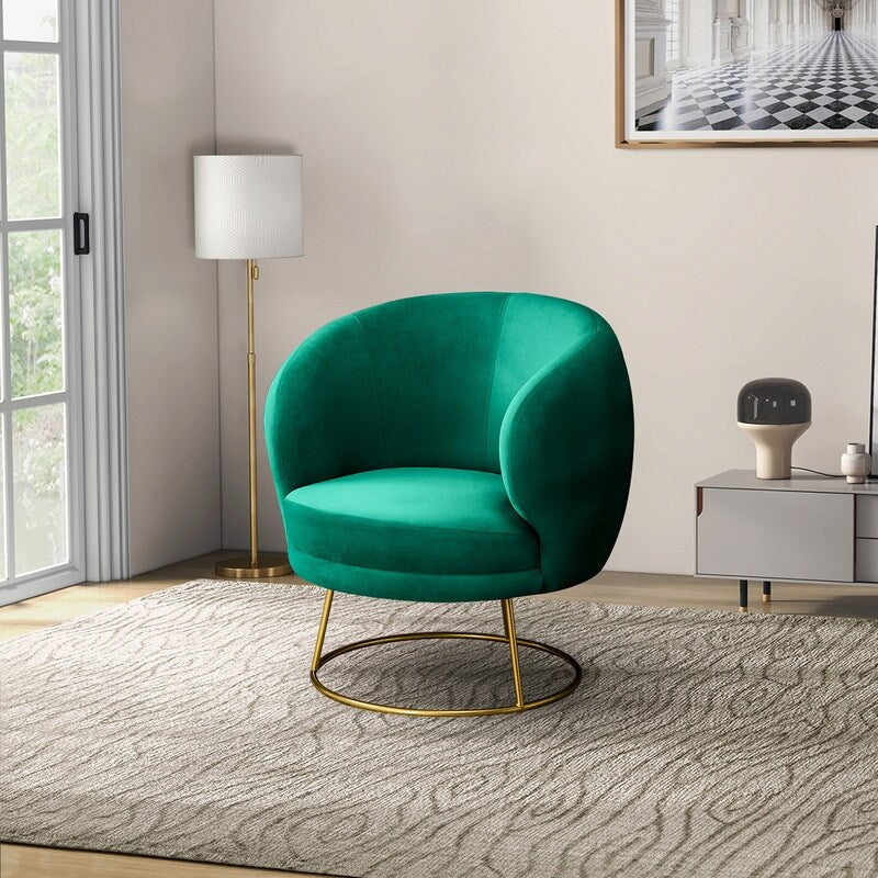 Elegant Tufting Velvet Barrel Chair for Living Room