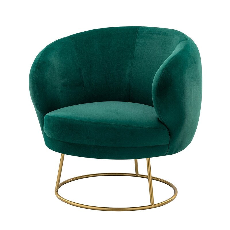 Elegant Tufting Velvet Barrel Chair for Living Room