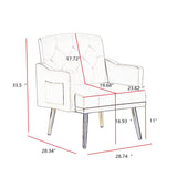 Elegant Velvet Armchair Accent Chair with Gold Metal Legs and 2 Handy Pockets