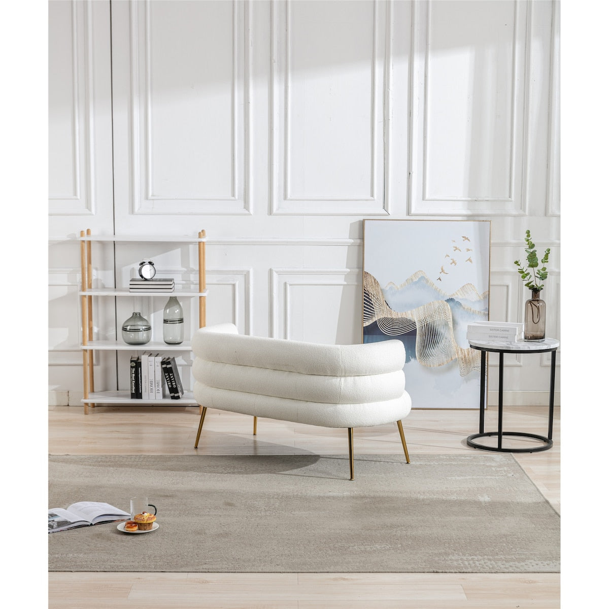 Elegant Velvet Sofa, Accent Sofa Loveseat Sofa with Metal Feet Tufted Chaise Lounge Sofa 2 Seater Sofa