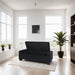 Elegant White Storage Ottoman with Flip-Lid & Birch Wood Legs