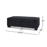 Elegant White Storage Ottoman with Flip-Lid & Birch Wood Legs