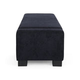 Elegant White Storage Ottoman with Flip-Lid & Birch Wood Legs