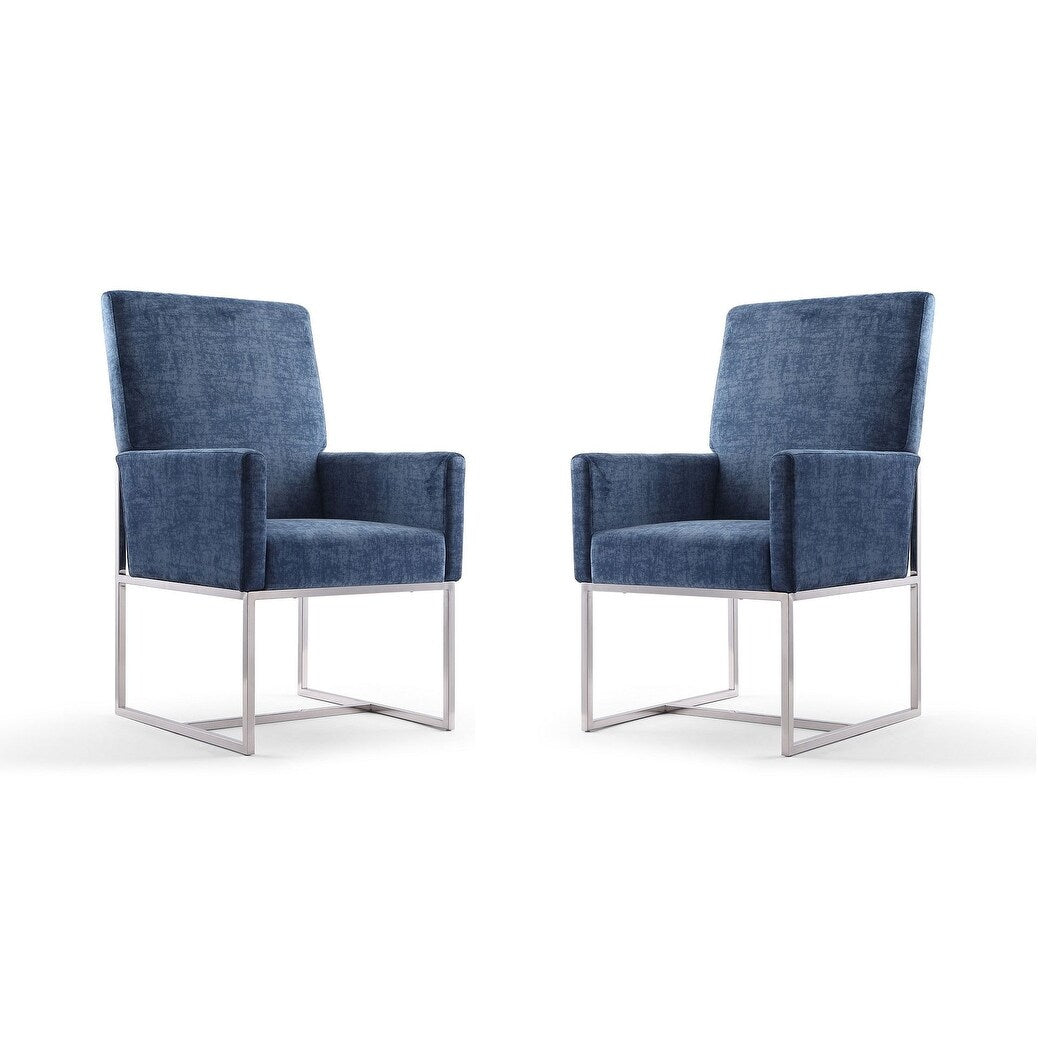 Element Blue Velvet Dining Armchair (Set of 2)