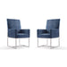 Element Blue Velvet Dining Armchair (Set of 2)