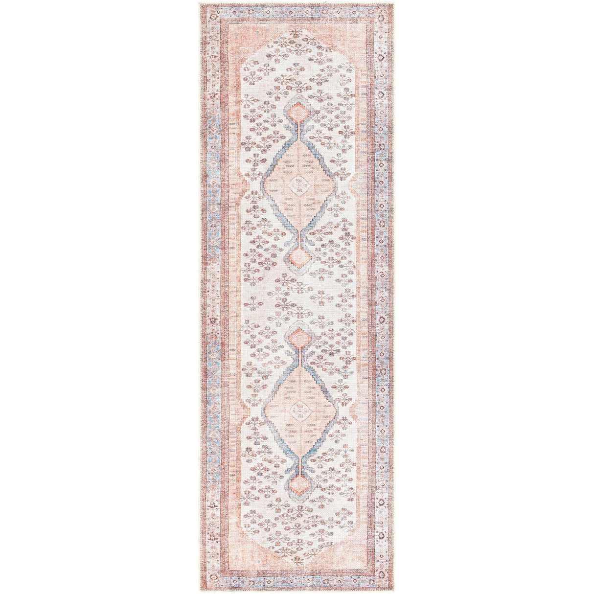 Livabliss Elena Floral Medallion Printed Machine Washable Area Rug