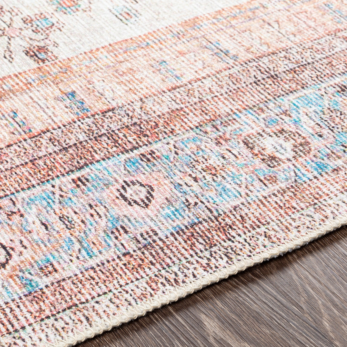 Livabliss Elena Floral Medallion Printed Machine Washable Area Rug
