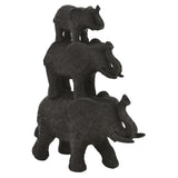 Elephant Tabletop Decoration in Black Resin 9in L x 4in W x 12in H
