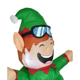 Elf on Snowboard 60in Christmas Inflatable - 49"L x 20"W x 60"H