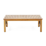 Elias Acacia Wood and Iron Outdoor Loveseat and Coffee Table Set with Cushions by Christopher Knight Home
