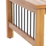 Elias Acacia Wood and Iron Outdoor Loveseat and Coffee Table Set with Cushions by Christopher Knight Home
