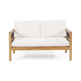 Elias Outdoor Acacia Wood Outdoor Chat Set by Christopher Knight Home
