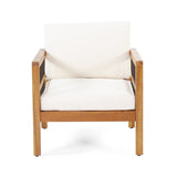 Elias Outdoor Acacia Wood Outdoor Chat Set by Christopher Knight Home